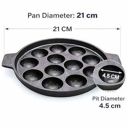 Image 2 of SNKM Aluminium Powder Coated Paniyaram Pan 12 Cavity Pack of 1