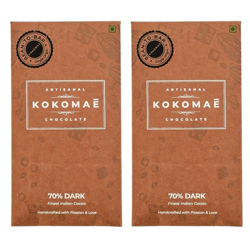Image 1 of Default Title for the product KOKOMAE 70% Dark Chocolate Bean-to-Bar Pack of 2, 50g Each