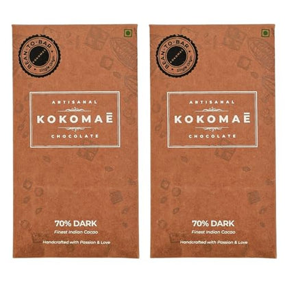 Image 1 of Default Title for the product KOKOMAE 70% Dark Chocolate Bean-to-Bar Pack of 2, 50g Each
