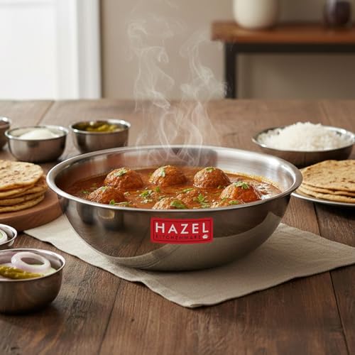 Image 3 of Silver Triply Tasra / 2 Litres for the product HAZEL Triply Stainless Steel Tasla Kadai