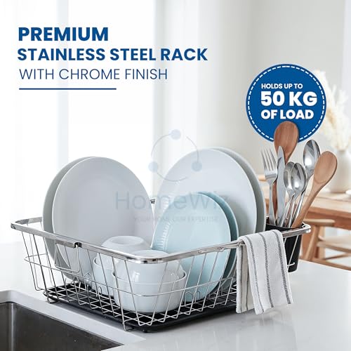 Image 4 of HomeWiz Large Dish Drying Rack 56×43×23 cm