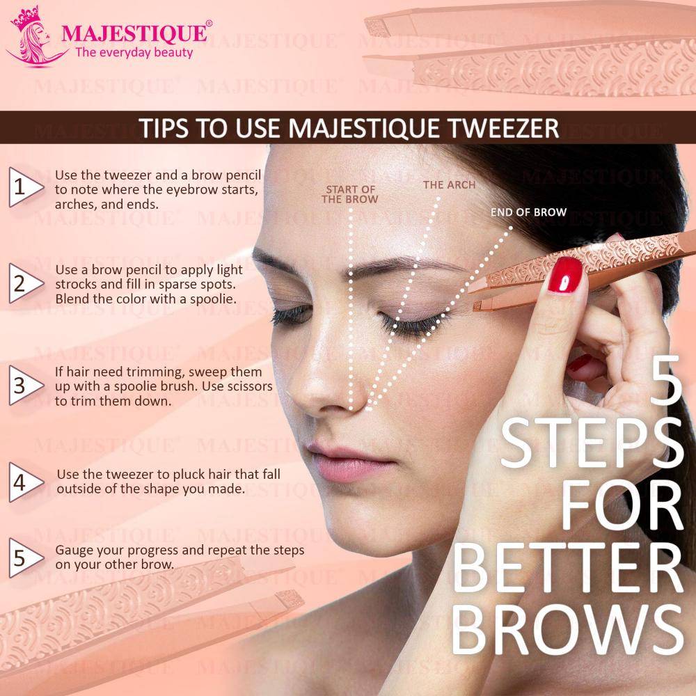 Image 7 of Majestique Slant Tip Tweezer Threading & Facial Hair