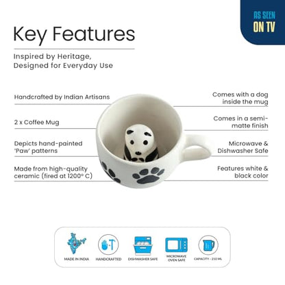 Image 5 of ExclusiveLane Furry Friend Surprise 3D Animal Ceramic Coffee Mugs Set of 2 210 ml