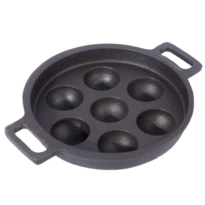 Image 1 of Default Title for the product Arth The 7-Pits Pre-Seasoned Cast Iron Paniyaram Pan 22cms Diameter