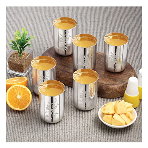 Image 3 of neelam Stainless Steel 7 22G Laser Royal Glass, 300 ml, Silver