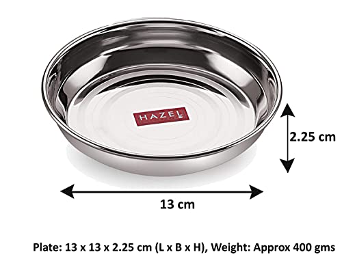 Image 5 of HAZEL Steel Multipurpose Snacks Serving Plate Set 300 ML Set of 6