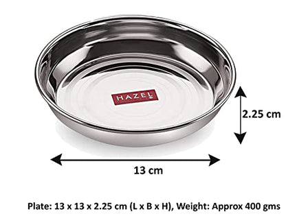 Image 5 of HAZEL Steel Multipurpose Snacks Serving Plate Set 300 ML Set of 6