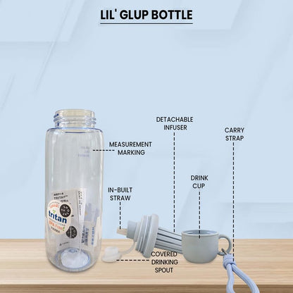 Image 7 of Aarvi Decor Studio Lil Glup BPA Free Water Bottle with Straw & Fruit Infuser
