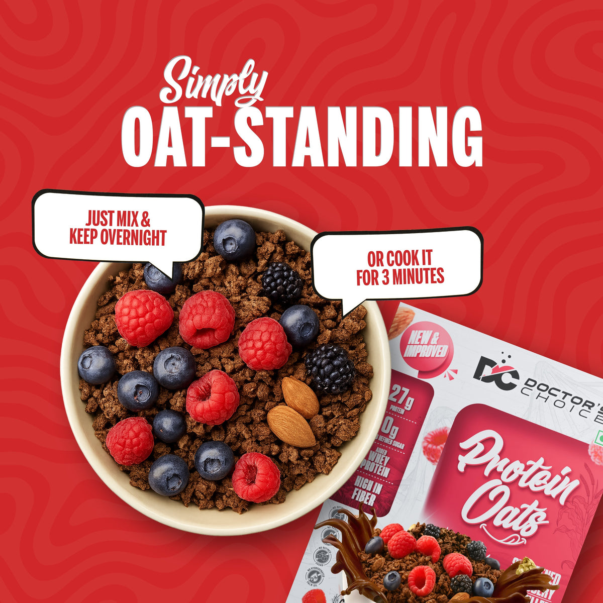 Image 4 of Doctor's Choice Dark Choco Berry Protein Oats 750 GM