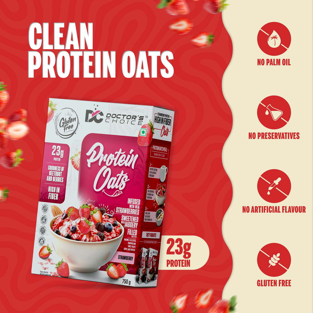 Image 2 of Doctor's Choice Strawberry Protein Oats