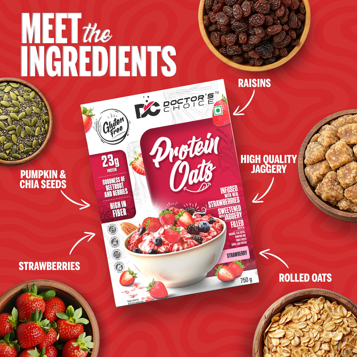 Image 3 of Doctor's Choice Strawberry Protein Oats