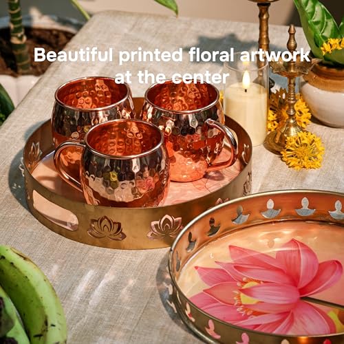 Image 6 of ALCU Serving Tray with Lotus Design