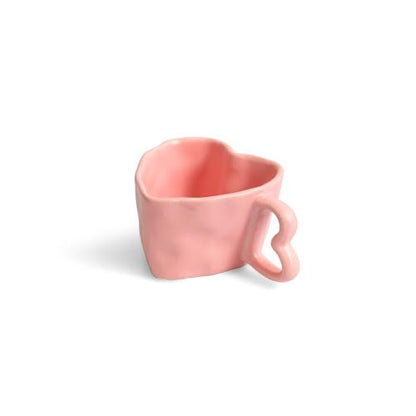 Image 3 of ExclusiveLane Heart Pink Ceramic Coffee Mugs Set of 4 250 ml