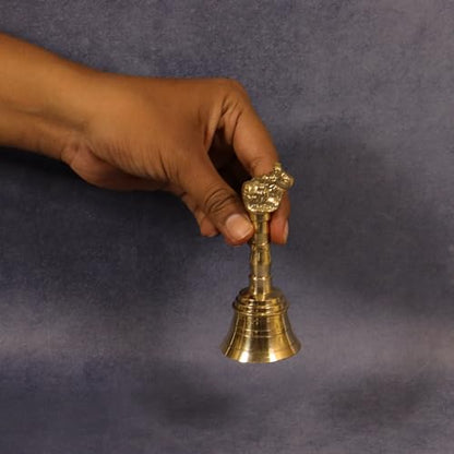 Image 2 of Spillbox Traditional Brass Bell/Worship For Temple Home - 4" Inch Nandi