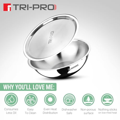 Image 4 of BERGNER TriPro Triply Stainless Steel Cook and Serve 24cm (3L) Tasla/Tasra with Stainless Steel Lid