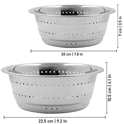 Image 5 of Spillbox Stainless Steel Colander | Strainer | Sieve Combo of 2 Sizes