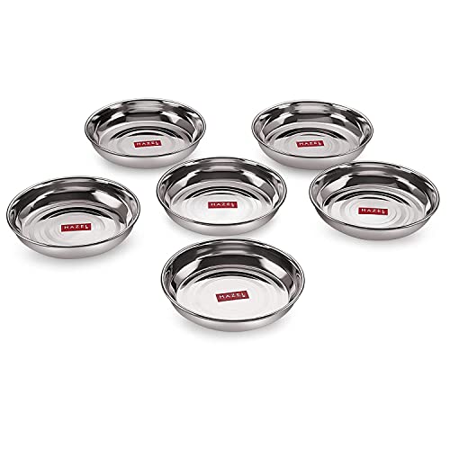 Image 6 of HAZEL Multipurpose Stainless Steel Plates Set for Kitchen 200 ML Set of 6