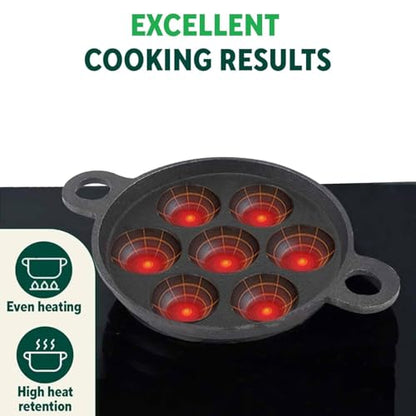 Image 4 of Generic RAJSHA MART Appe Maker 12 Cavity Non-Stick Appam Patra with Stainless Steel Lid