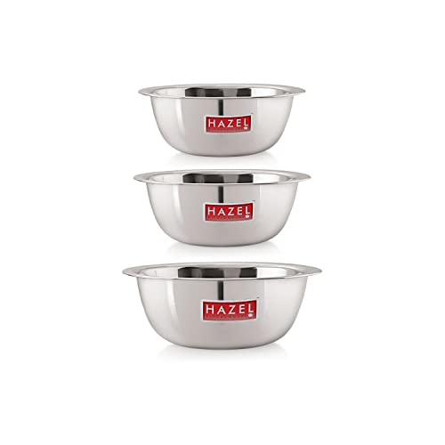 Image 26 of 3 / 2100, 2730, 3300 ML for the product HAZEL Stainless Steel Mixing Bowl