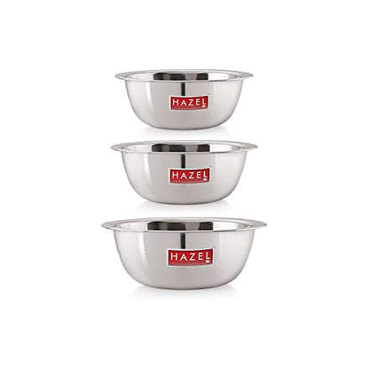 Image 26 of 3 / 2100, 2730, 3300 ML for the product HAZEL Stainless Steel Mixing Bowl
