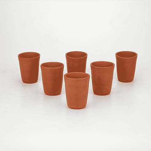Image 6 of Mitti Cool Handmade Indian Terracotta Clay Dinner Glass Set - 6 Pieces, 200ml. Reusable & Multi-Purpose