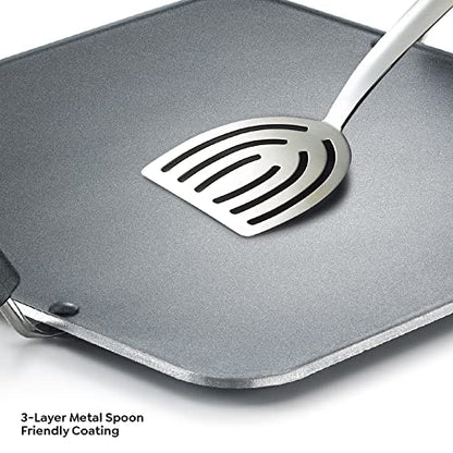Image 4 of Prestige Aluminium Omega Select Plus Residue Free Non-Stick Heavy Gauge Square Tawa, 30 cm, Black
