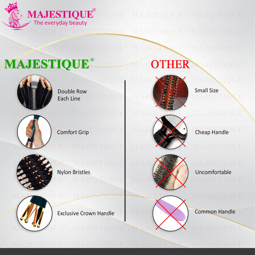 Image 5 of Majestique Crown Series Round Hair Brush for Blow Drying HR151 Nylon Bristles
