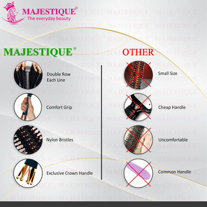 Image 5 of Majestique Crown Series Round Hair Brush for Blow Drying HR151 Nylon Bristles