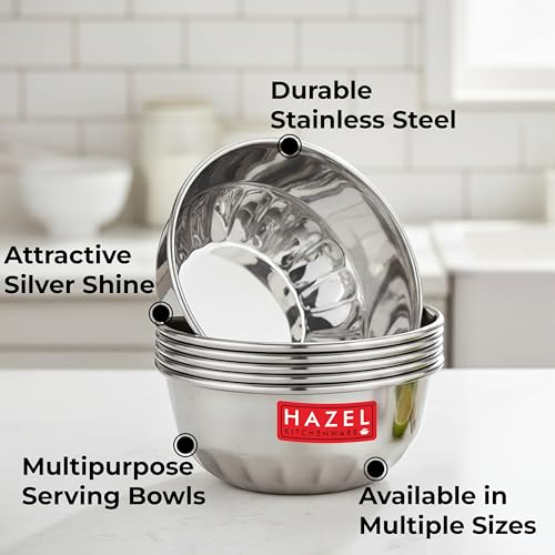 Image 5 of HAZEL Stainless Steel Bowl Set 300 ml Each Set of 6