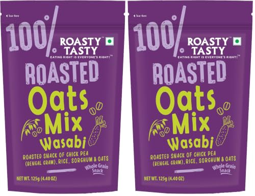 Image 1 of 125 g (Pack of 4) for the product Roasty Tasty Roasted Oats Mix Wasabi Pack of 4 (125g each)