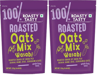 Image 1 of 125 g (Pack of 4) for the product Roasty Tasty Roasted Oats Mix Wasabi Pack of 4 (125g each)