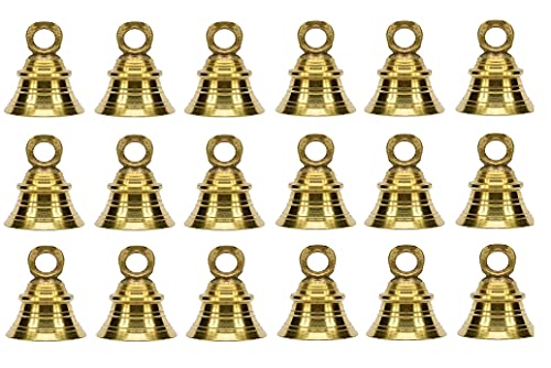 Image 4 of 2 Inch / Pack of 18 for the product Uapan Brass Hanging Bell For Festival Home Decoration With J Hock