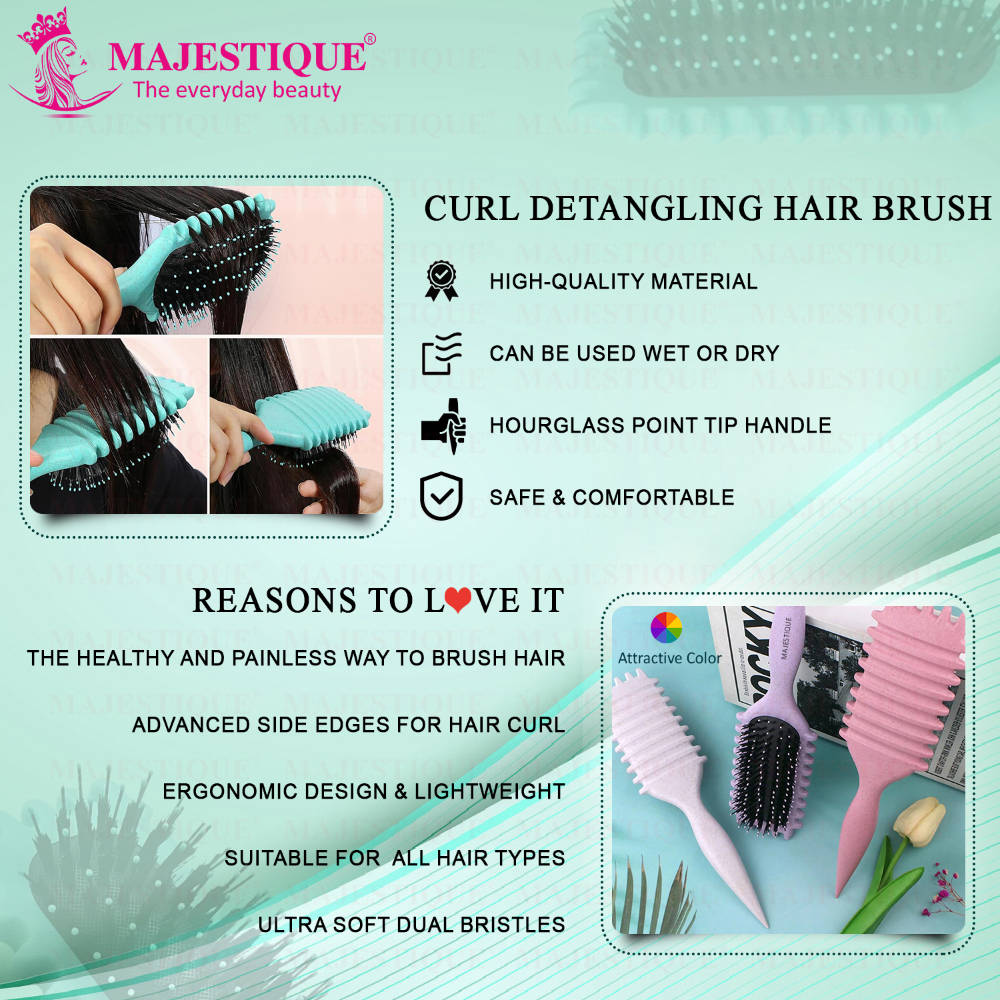 Image 6 of Majestique Curly Detangler Flat Hair Brush