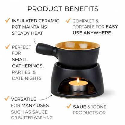 Image 6 of Pure Source India Ceramic Fondue Burner, Aroma Burner Ceramic Oil Diffuser, Home Bedroom Decor Christmas Housewarming Gift