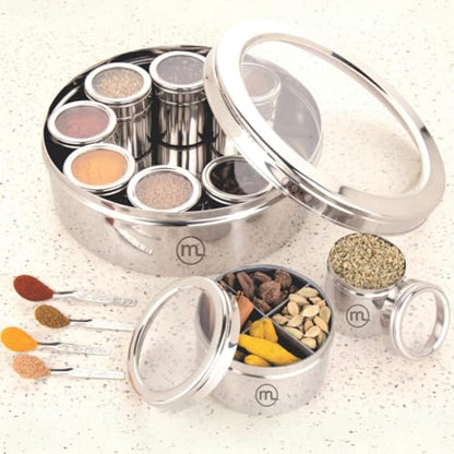 Image 1 of Default Title for the product Mishaa Steel Multipurpose Storage Containers - 130ml Each Airtight Containers (12IN1 SPICE BOX)