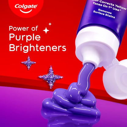 Image 5 of Colgate Visible White Purple Toothpaste, Teeth Whitening Toothpaste Whitens Yellow Teeth, Enamel-Safe Daily Use (2 Pack 100g+20g/3.5oz+0.7oz)