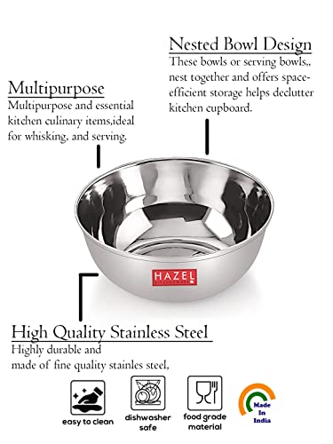 Image 3 of HAZEL Stainless Steel Bowl Vati Set of 12, 270 ML