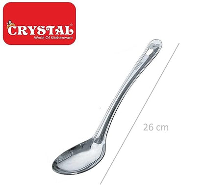 Image 4 of Crystal Oval Stainless Steel Serving Spoon, Silver