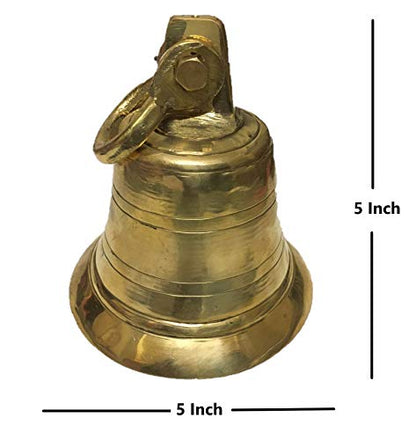 Image 3 of Uapan Marine Ship Brass Bells Religious Temple Ghanta (5" Inch, Gold)