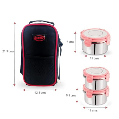 Image 3 of MARU Stainless Steel Lunch Box Set of 3 (250ml*2 + 350ml)