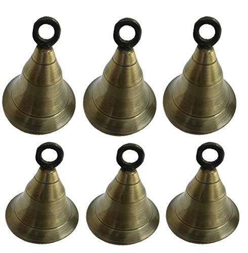 Image 4 of 2 Inch Matte / Pack of 6 for the product Uapan Brass Pooja Room Bells with J Hook