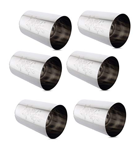 Image 1 of Default Title for the product neelam Stainless Steel 7.5, 22 Gauge Lazer Etching Amarpal Glass Set of 6, 500 ml