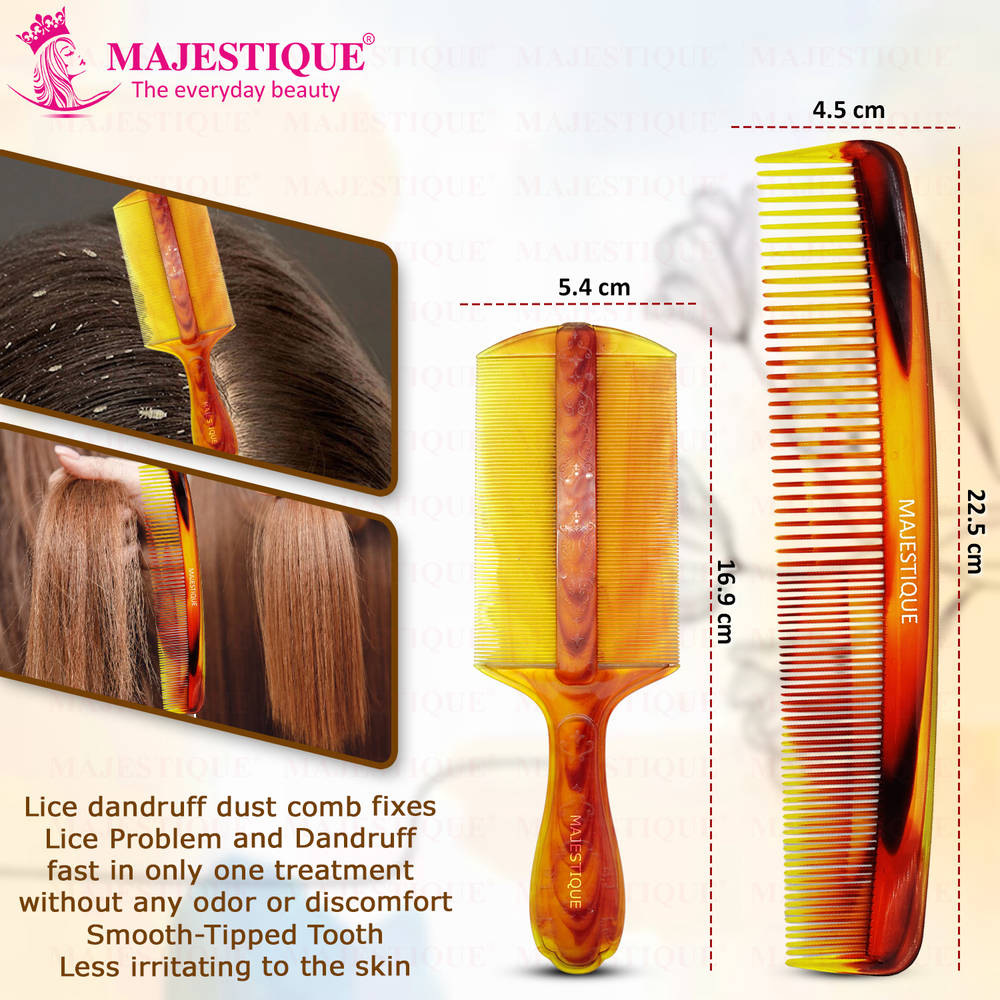 Image 2 of Majestique Hair Grooming & Lice Comb Set - Multicolour