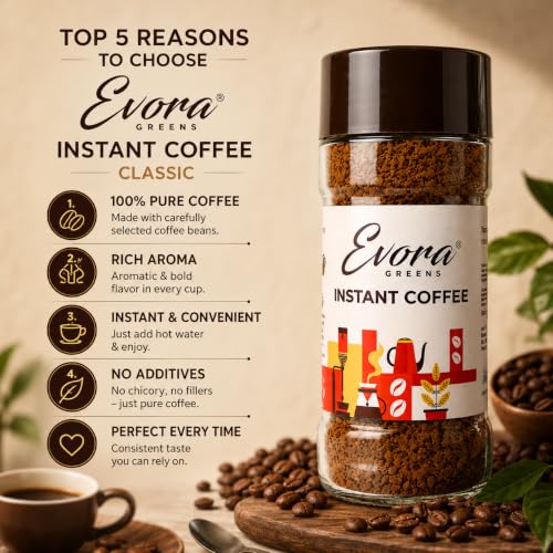 Image 6 of EVORA Greens 100gm Instant Coffee Powder | Make 50 Cups