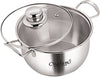 Image 1 of Default Title for the product neelam Stainless Steel 22 Gauge Induction Bottom Conical Sauce Pot with Glass Lid 18 cm 2.0 LTR