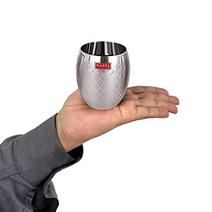 Image 4 of HAZEL Matt Finish Designer Stainless Steel Drinking Glasses 260 ml Set of 3 Pcs