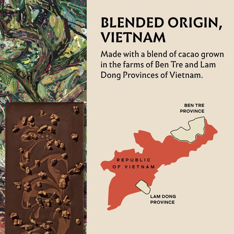 Image 4 of Manam Chocolate Signature Inclusion Tablet - Vietnam Nibs, 73% Dark & 43% Milk - 80g