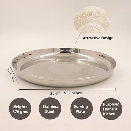 Image 2 of Spillbox Stainless Steel Serving Tray 27 cm Round
