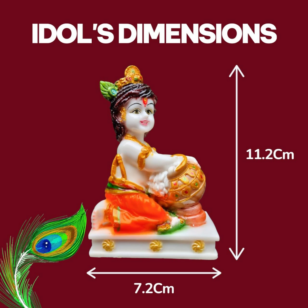 Image 2 of RIANZ Bal Roop Laddu Gopal Ji Idol - Multicolor