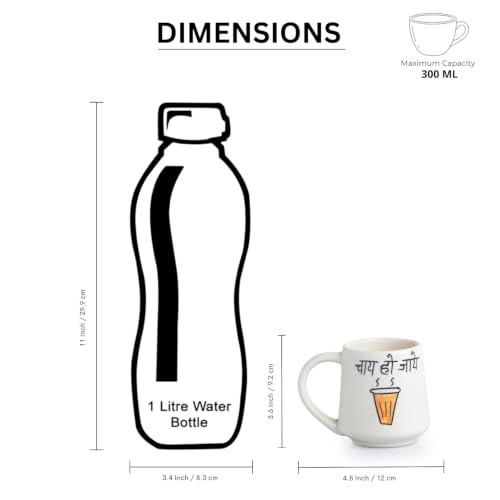 Image 6 of ExclusiveLane 'Chai ho Jaye' Ceramic Coffee Mug 300 ml